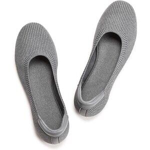 Frank Mully Women’s 6012grey Knit Fabric Round Toe Slip On Ballet Flat Shoes